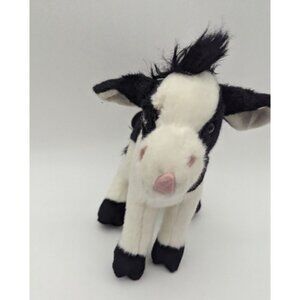 Douglas Sweet Cream 8" Baby Cow Plush Stuffed Animal Black & White Holstein Bull